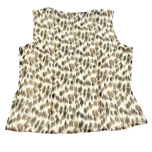 Y2K silk Leopard print tank top with lace up detail size medium - Picture 2 of 10